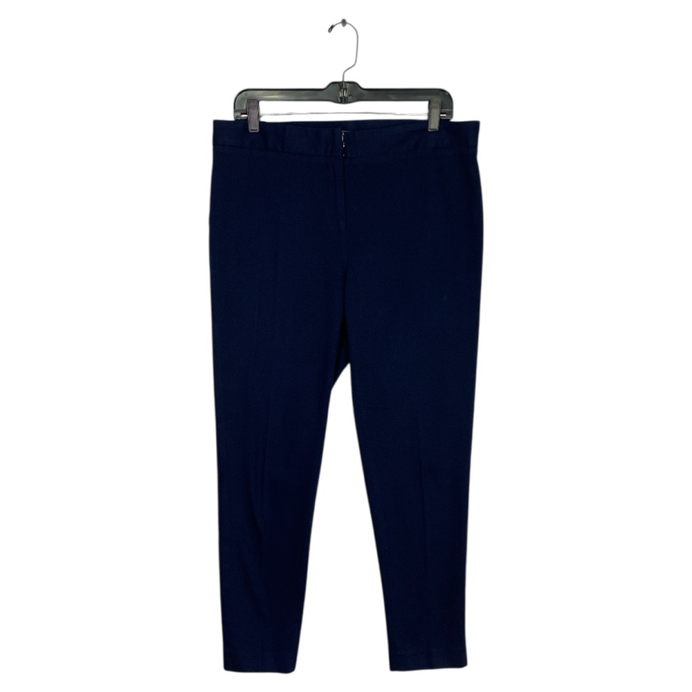 J.McLaughlin Dark Navy Blue Textured Slim Leg Ankle Pants Size 12 Mid Rise
